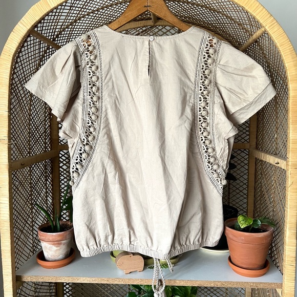 INC pompom eyelet top 100% cotton - Picture 2 of 8